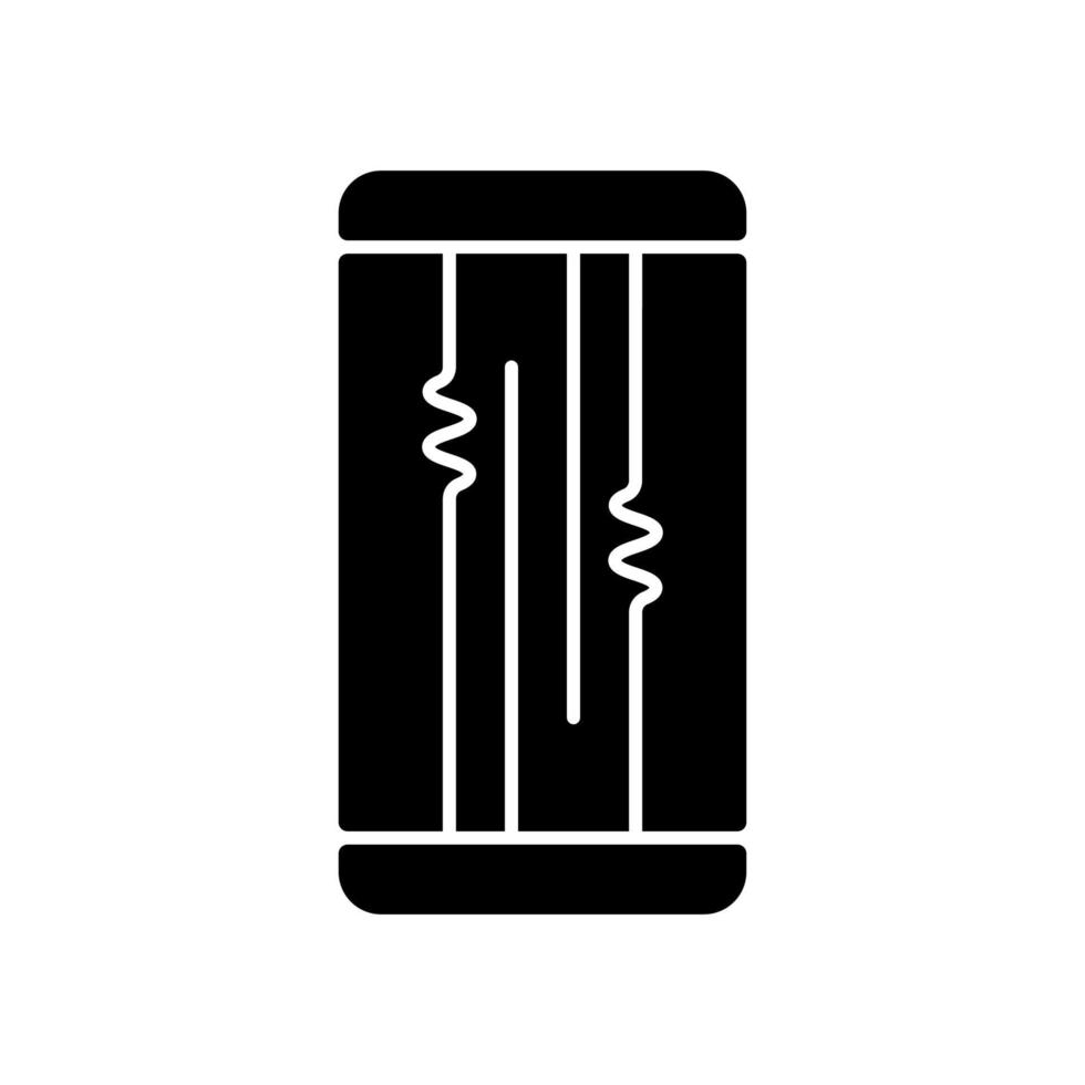Display or lcd issues black glyph icon vector