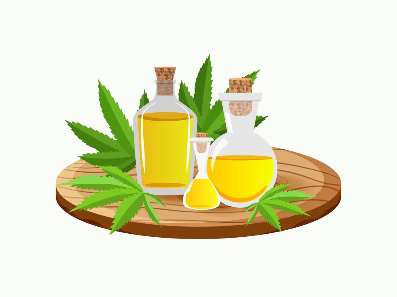 Vector illustration of hemp oil.
