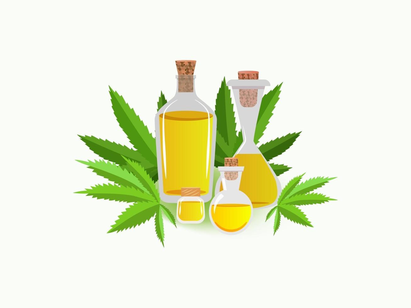 Vector illustration of hemp oil.