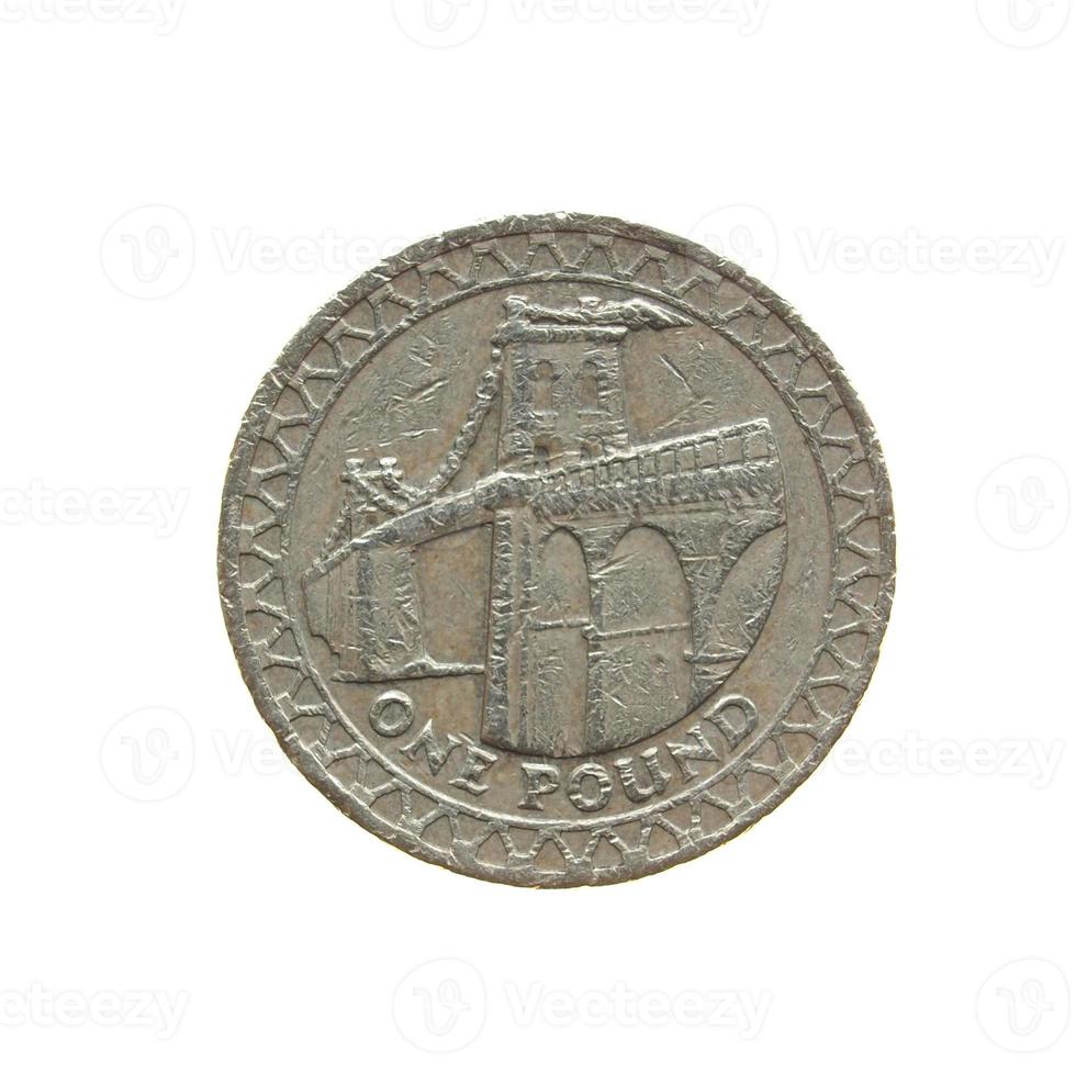 Moneda de 1 libra, reino unido foto