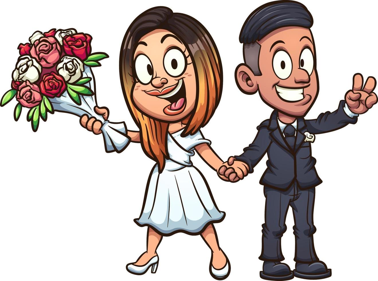 Bride and groom vector