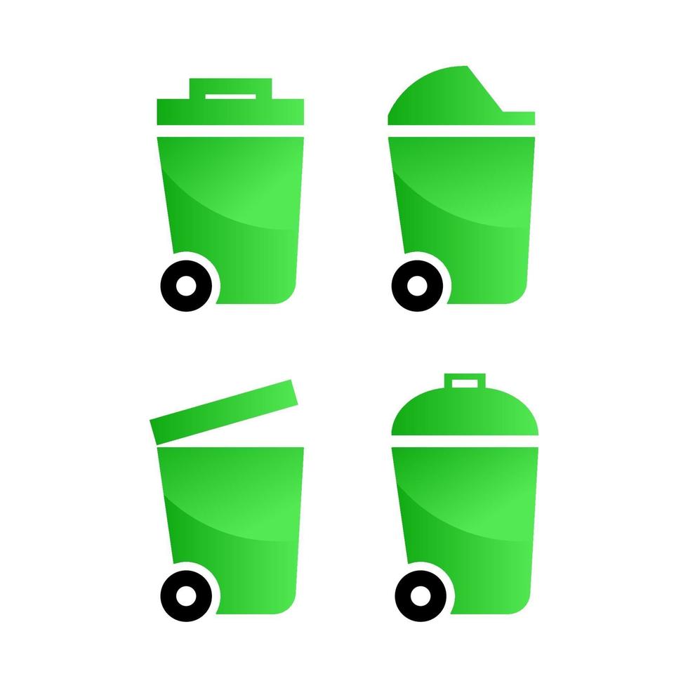 vector de icono de basura verde sobre fondo blanco.