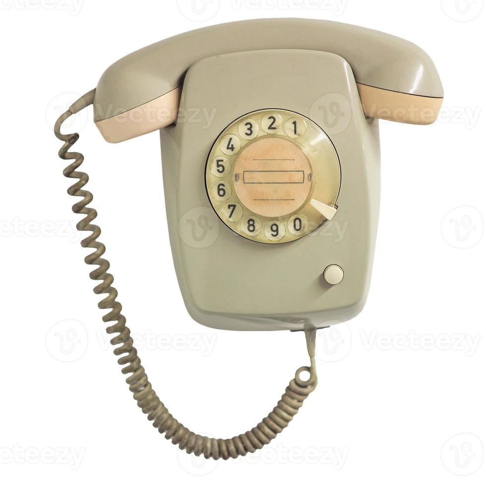 teléfono vintage aislado sobre blanco foto