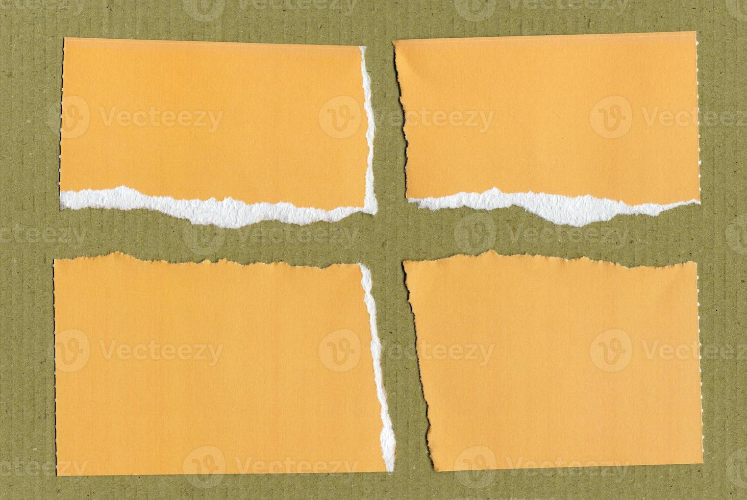 Yellow Torn paper pieces photo