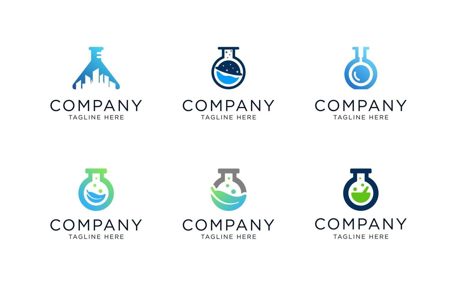 Laboratorium bottle logo collection template vector