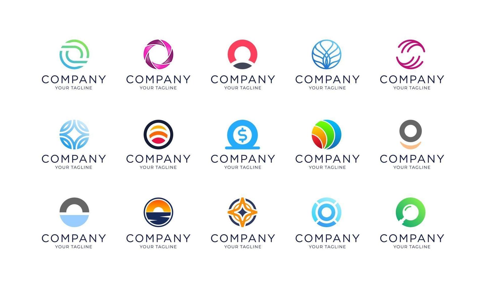 Collection of abstract circle logo template vector
