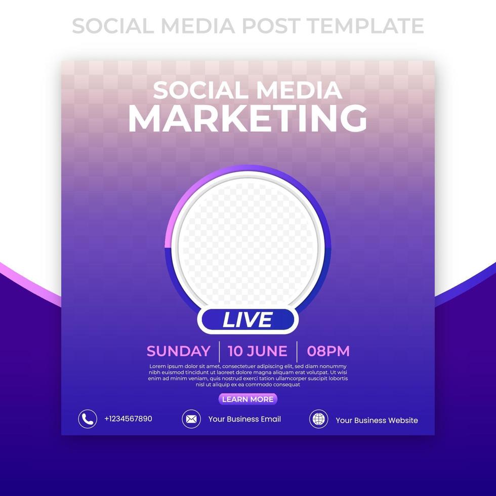 editable social media post template with collage photo vector