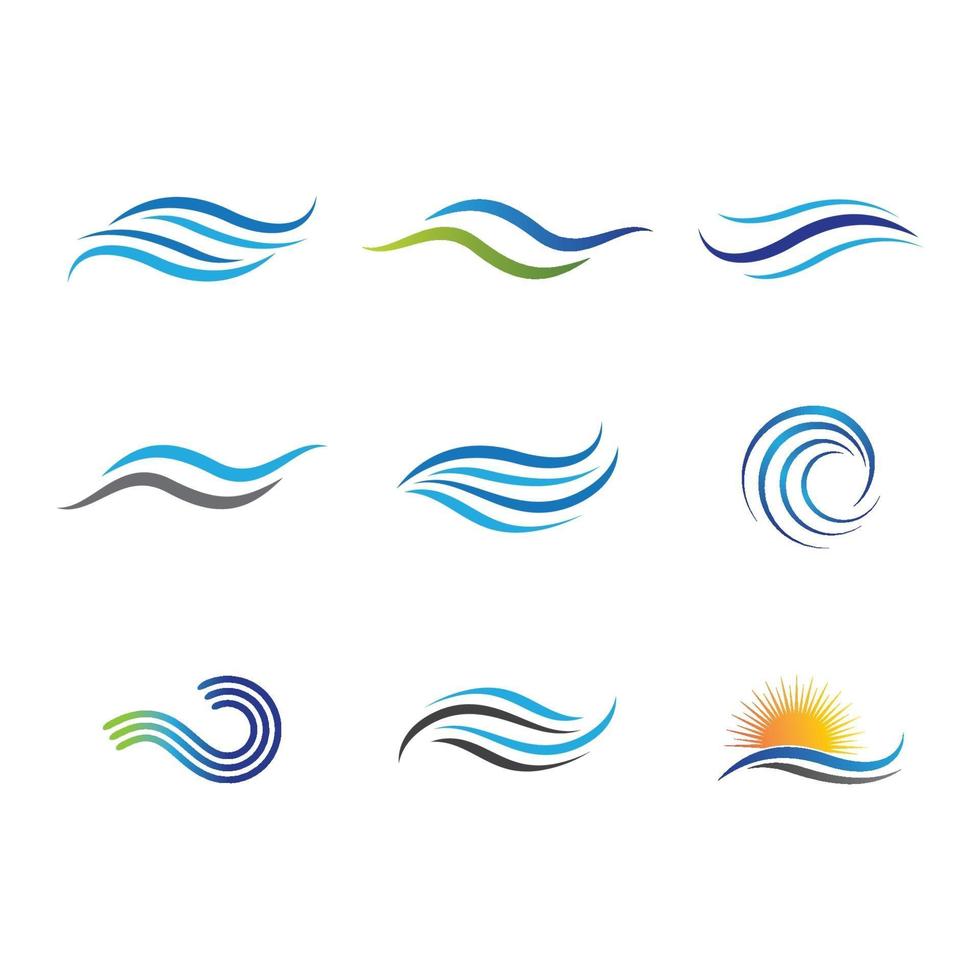 Water wave logo images vector