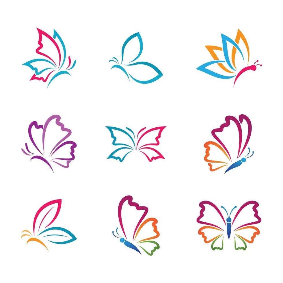 imágenes de logo de mariposa de belleza vector