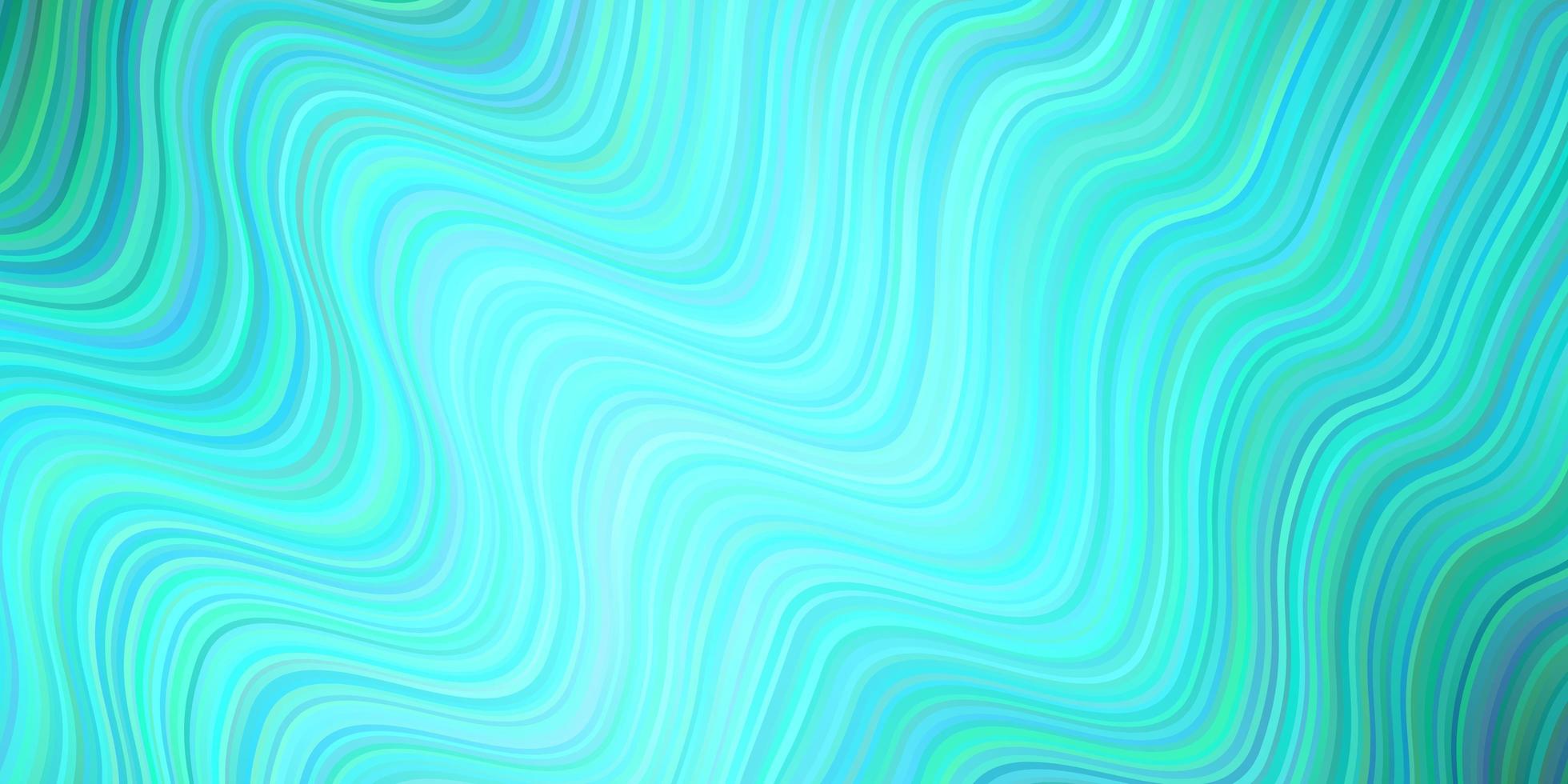 textura de vector verde claro con líneas curvas.