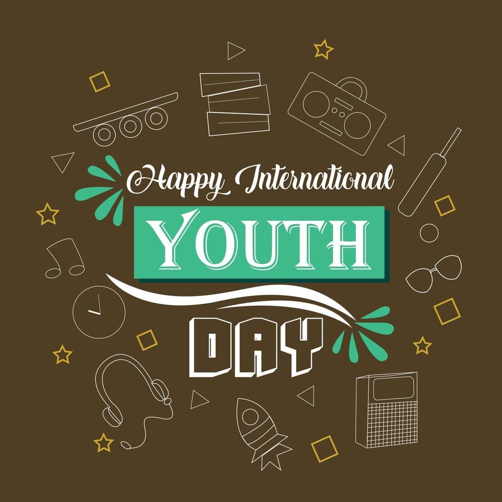 Illustration of Happy International Youth Day vector