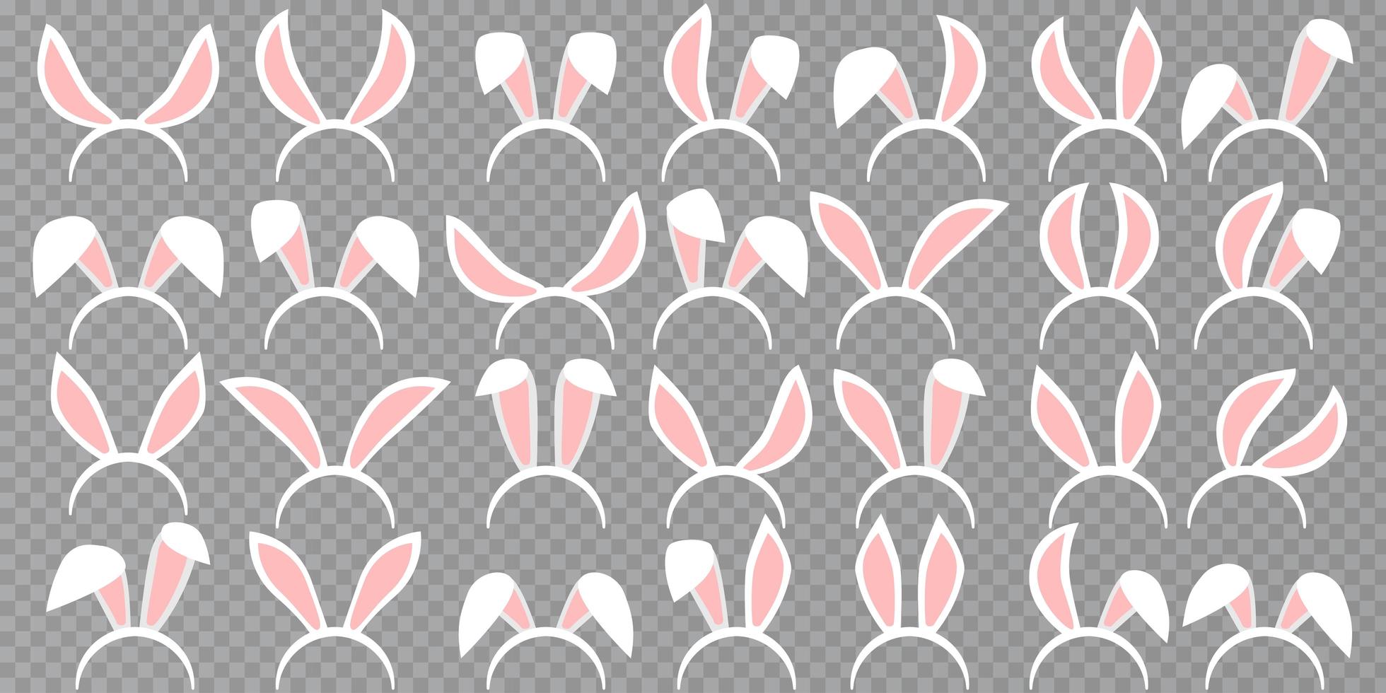 Easter Rabbit ears icons - big set. vector