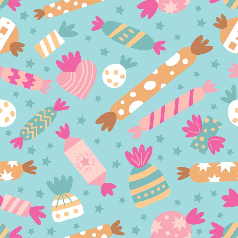 Vector seamless pattern with candies. Sweet candy