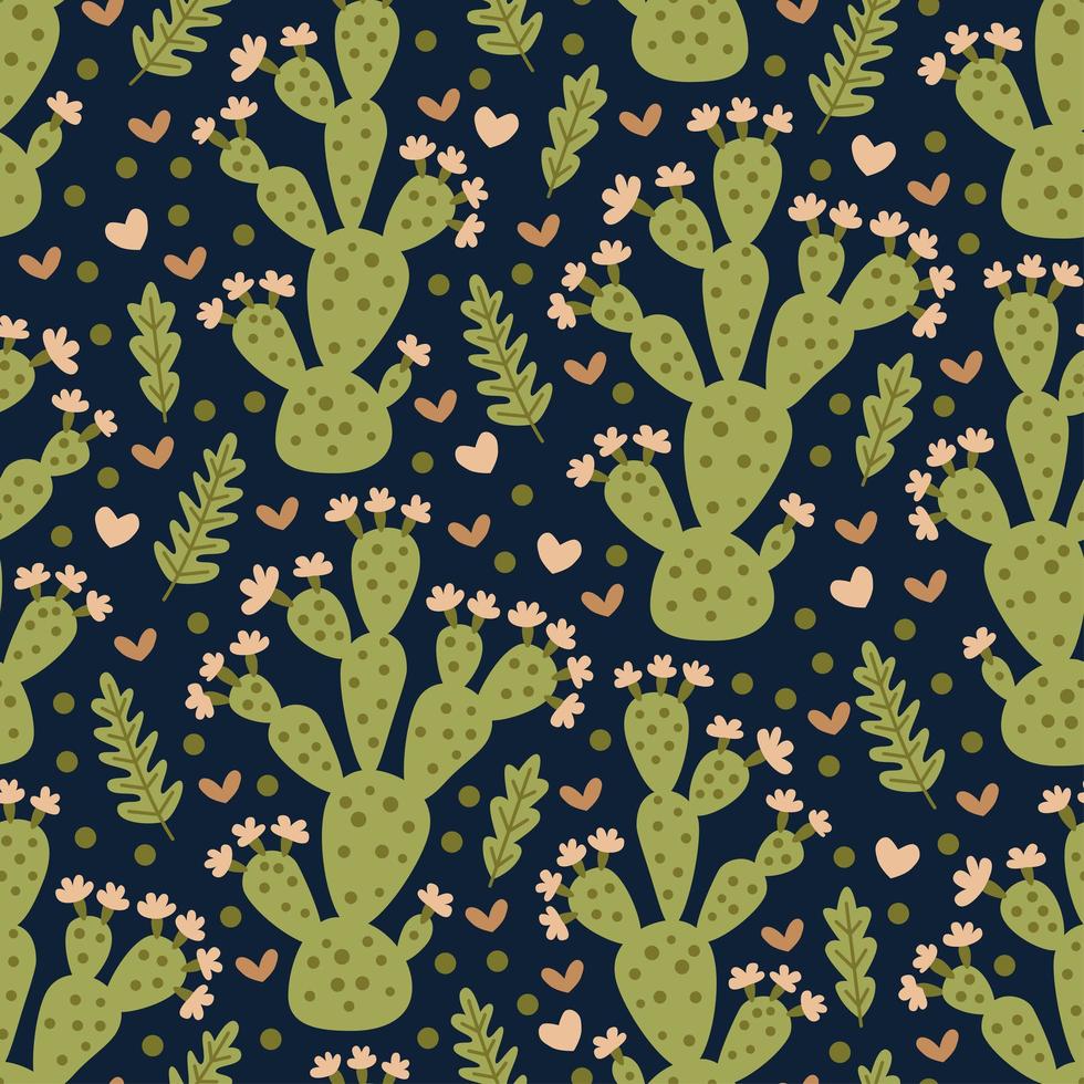 vector de patrones sin fisuras con diferentes cactus lindo.