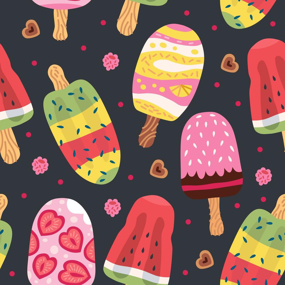Vintage berry ice cream pattern, great design for any purposes. vector