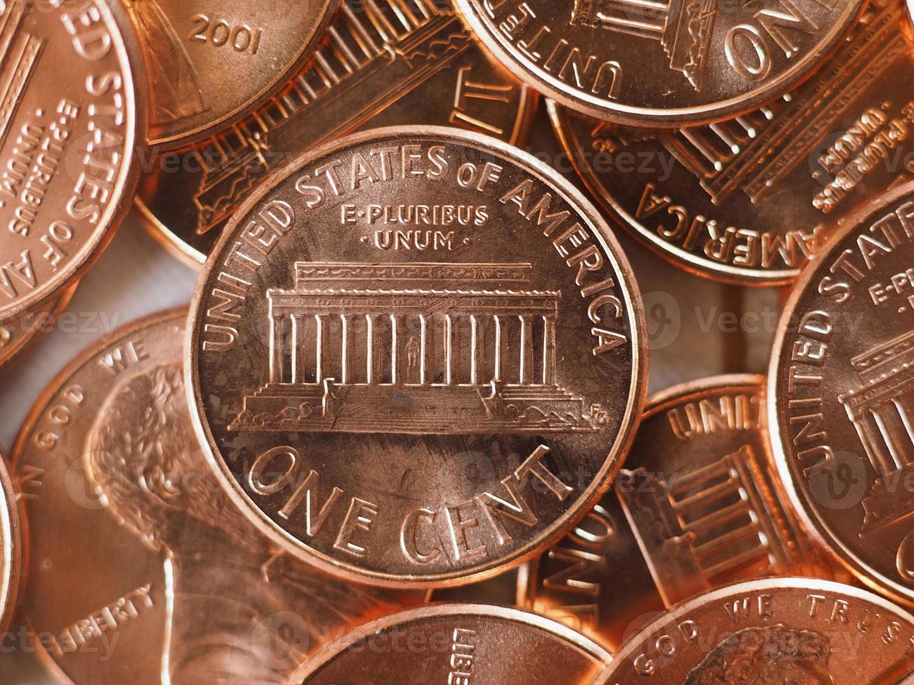 1 cent coin, United States, selective focus photo