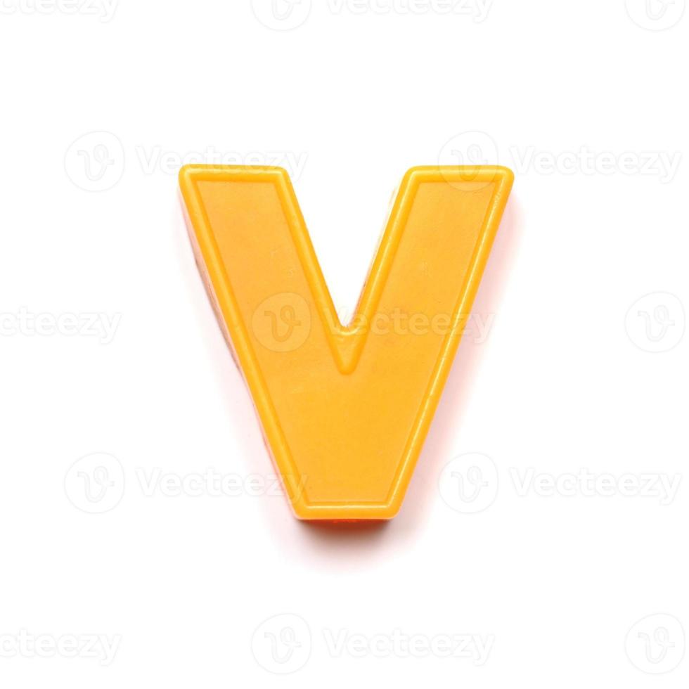 Magnetic lowercase letter V photo