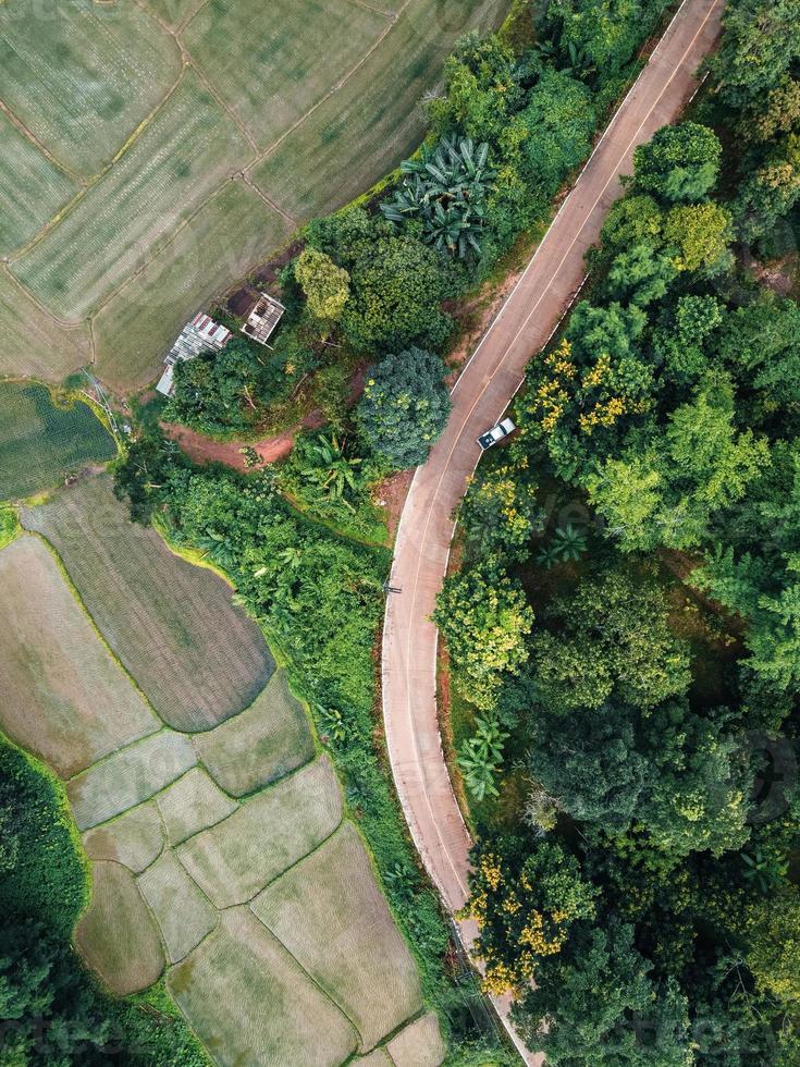 The road to the farm and fields photo