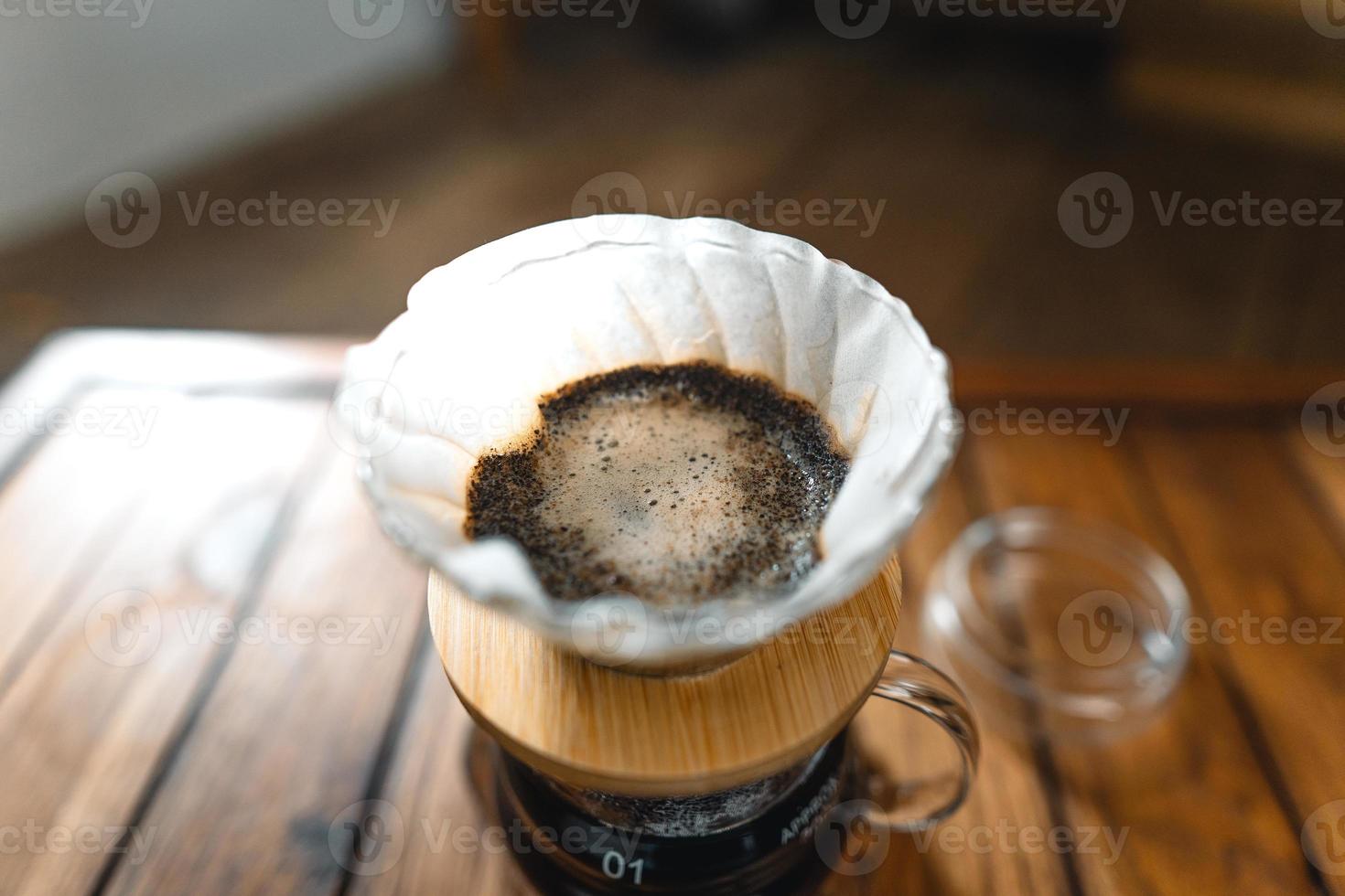 dripping coffee and slow coffee at home photo