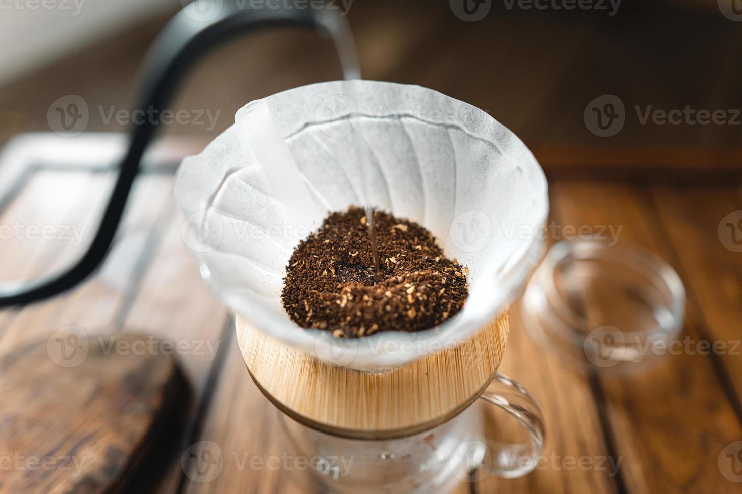 dripping coffee and slow coffee at home photo