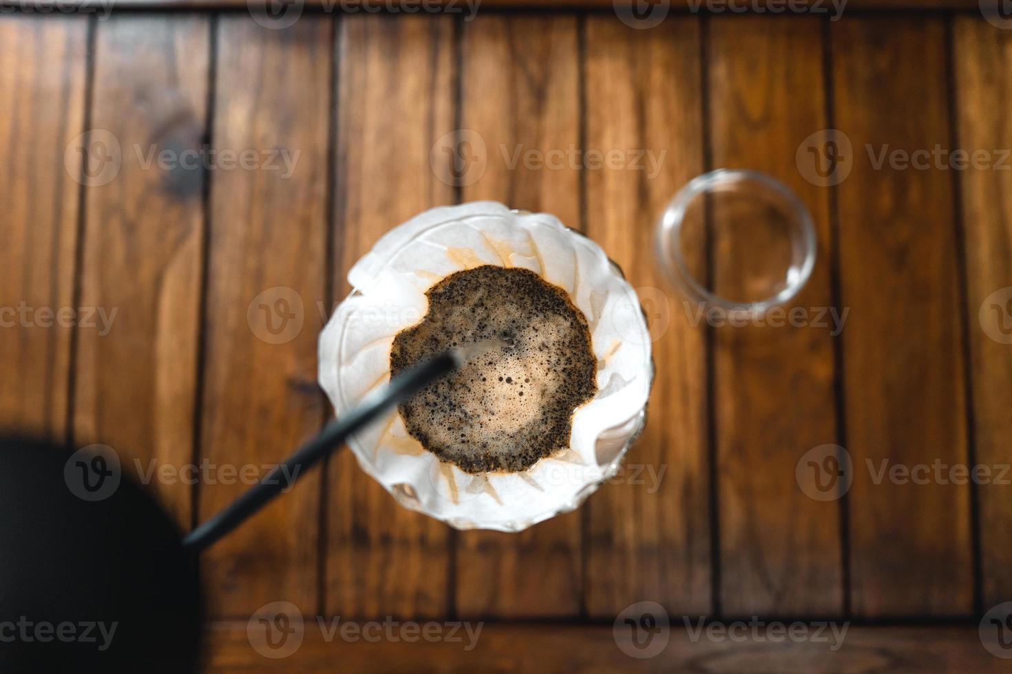 dripping coffee and slow coffee at home photo