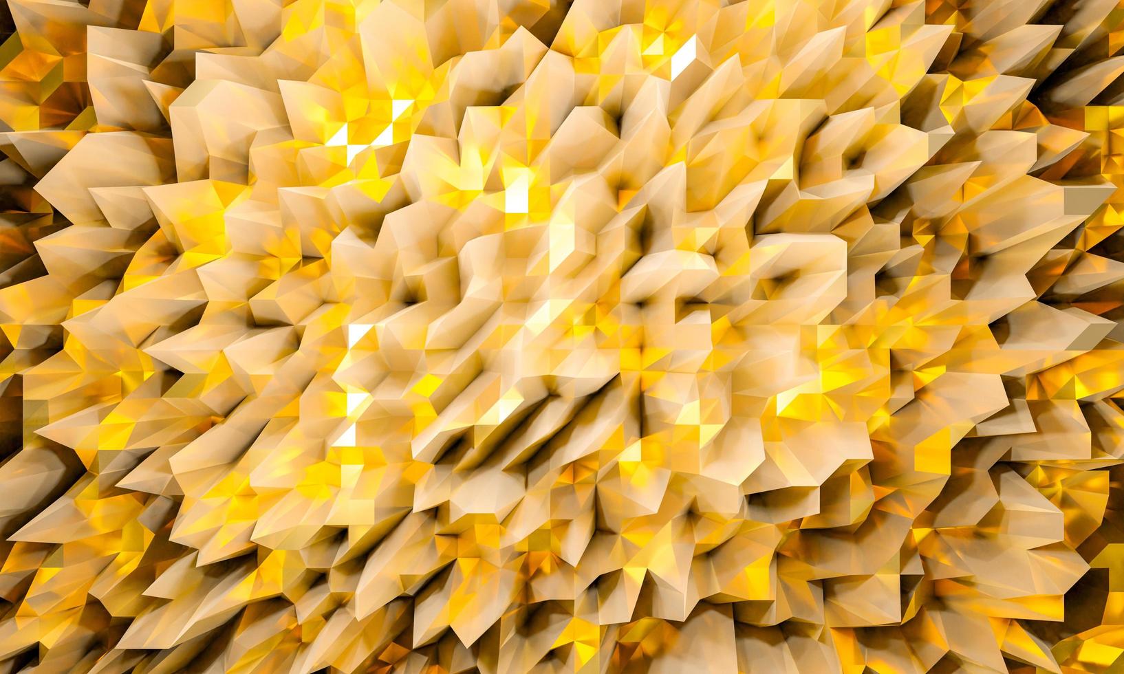 3d rendering abstract low poly gold background photo