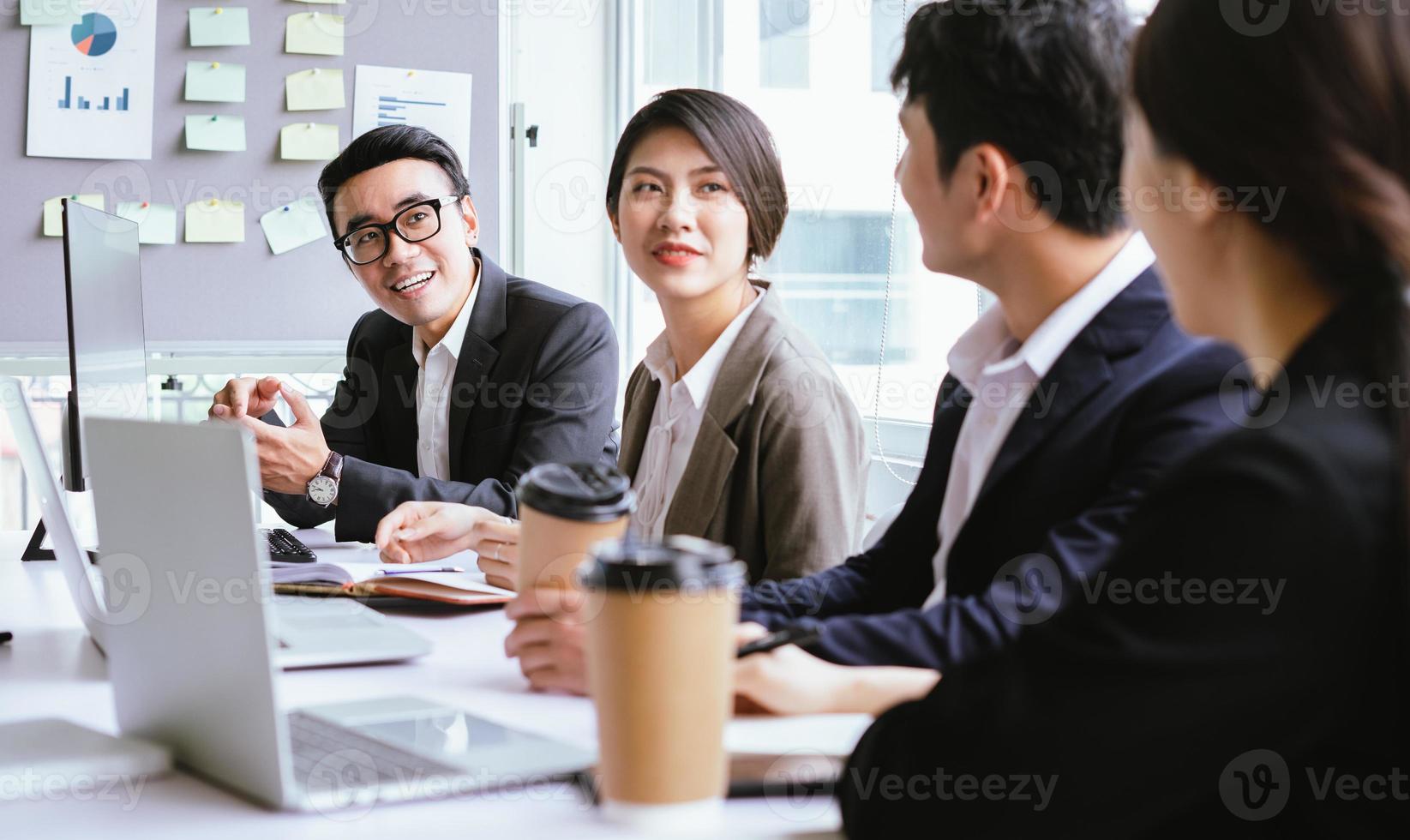 Everyone shares ideas together in the meeting photo