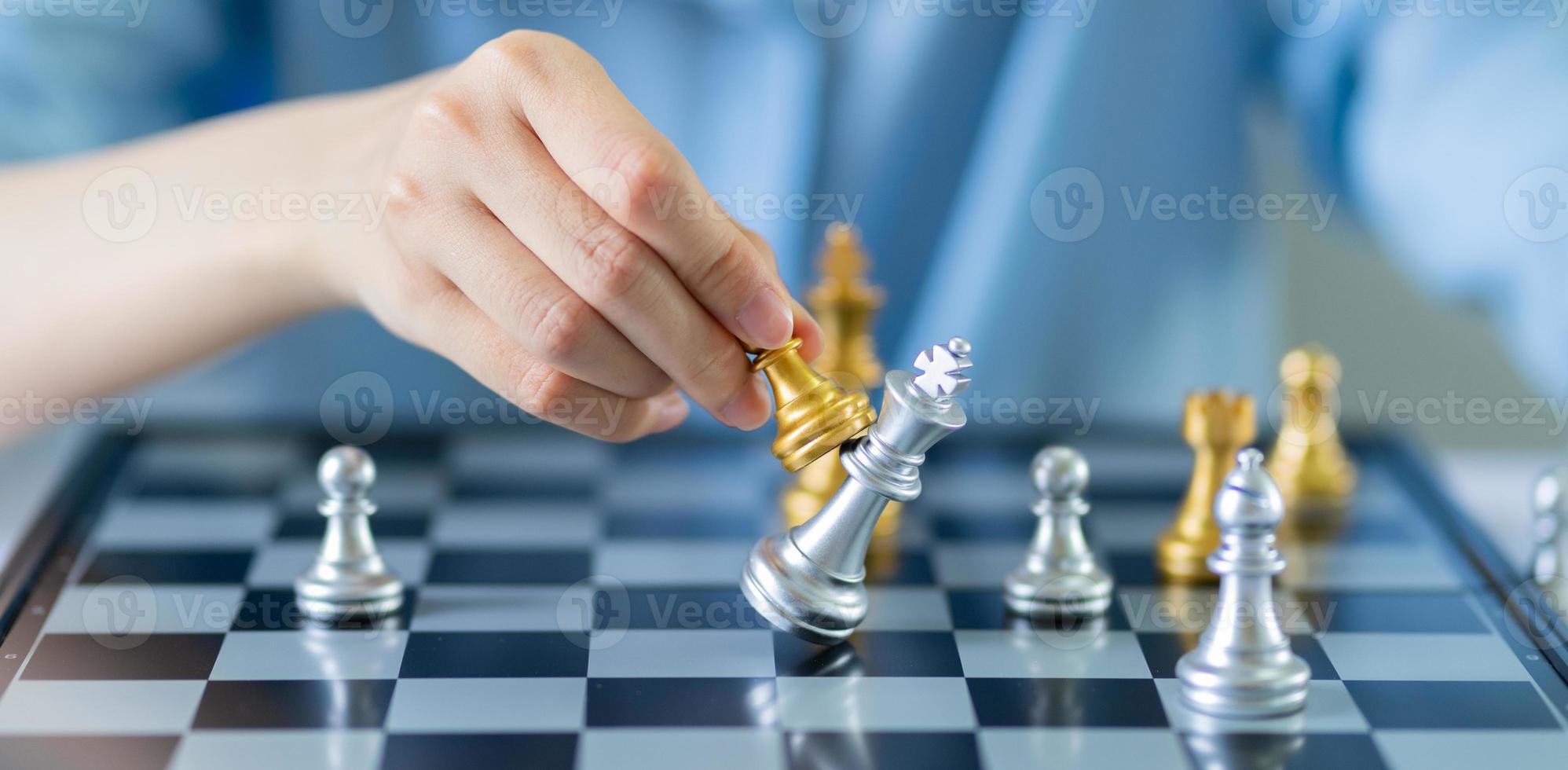 Business concept with chess board photo