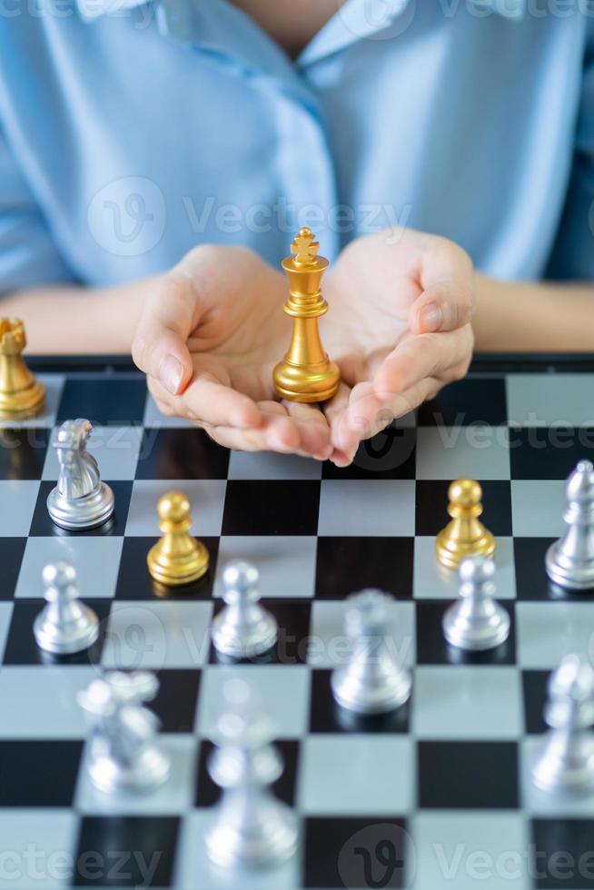 Business concept with chess board photo