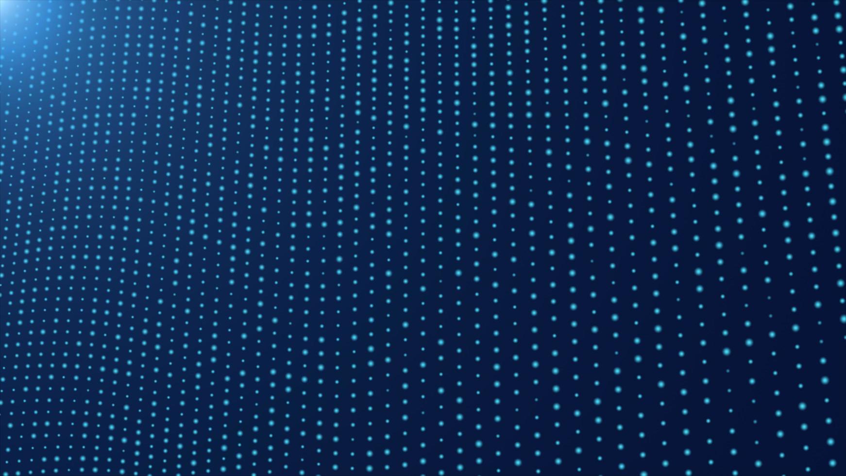 partículas de onda de tecnología azul brillante con fondo azul oscuro foto