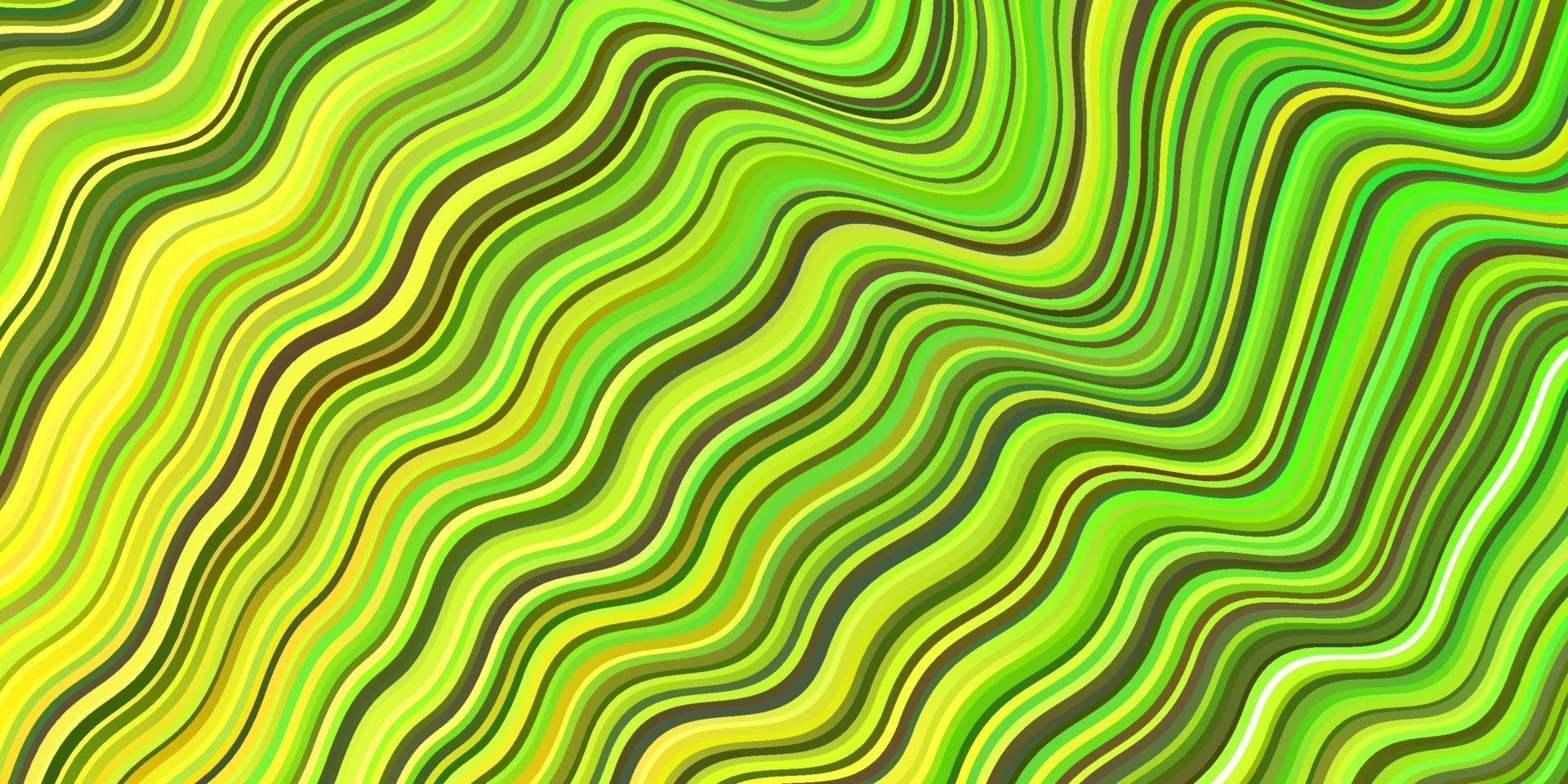 Light Green, Yellow vector background with bent lines.