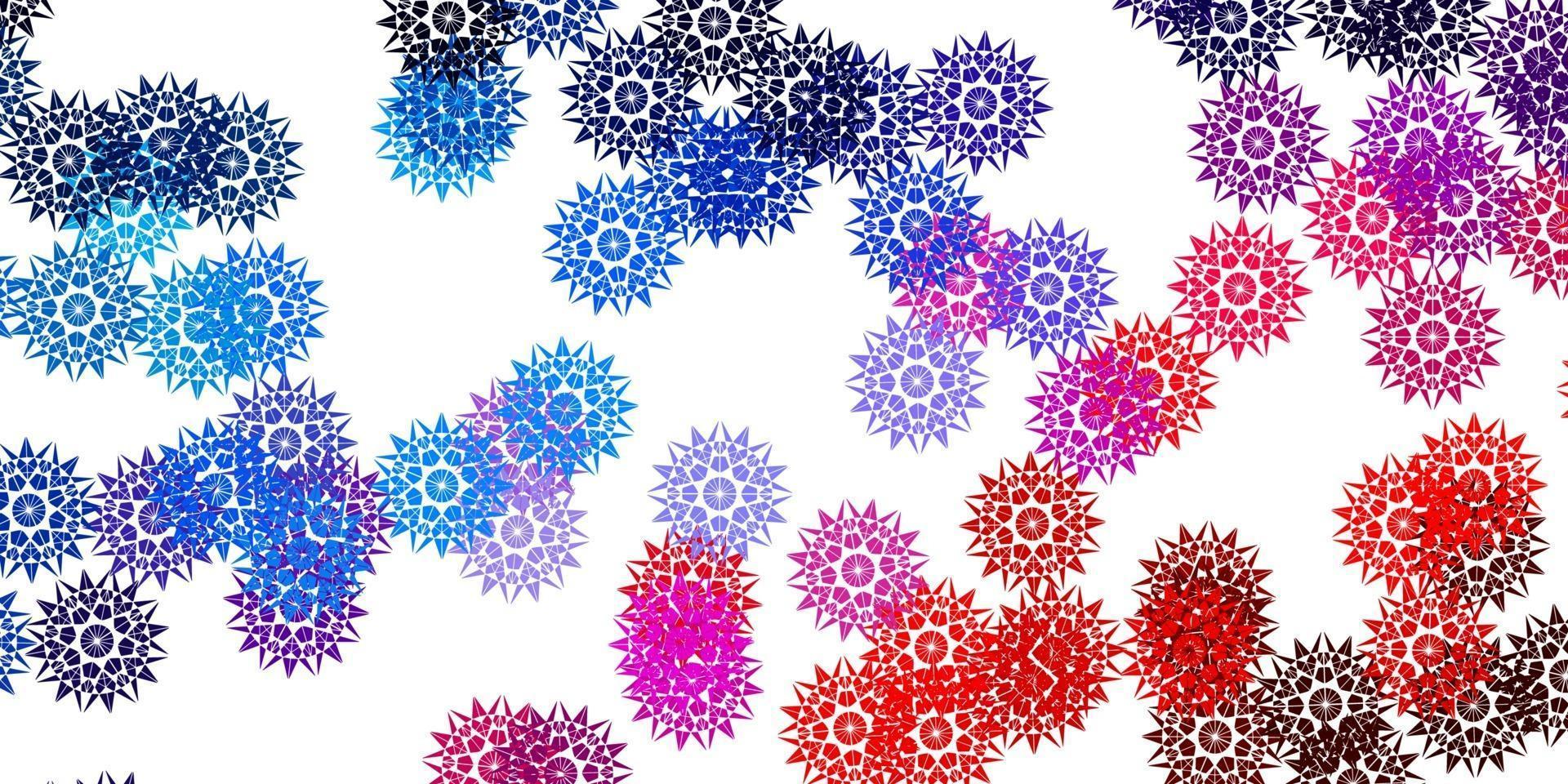 Light Blue, Red vector doodle background with flowers.