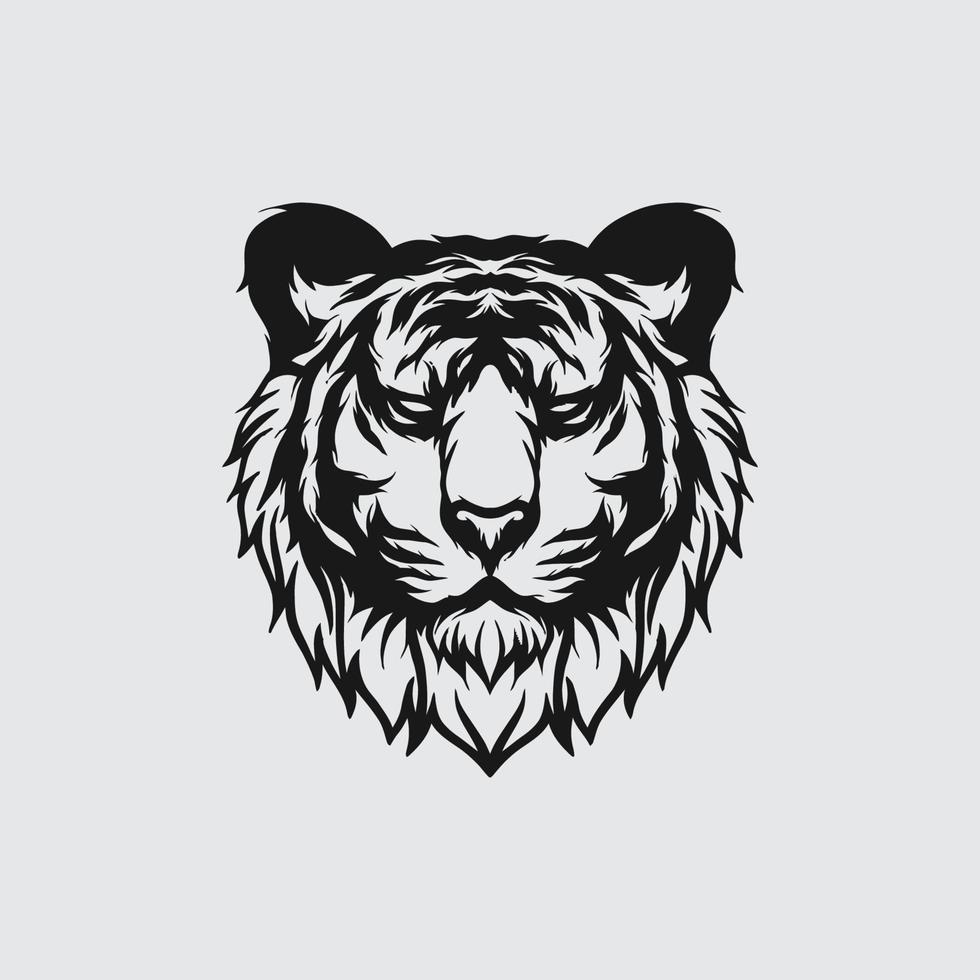 Tiger head drawing vector