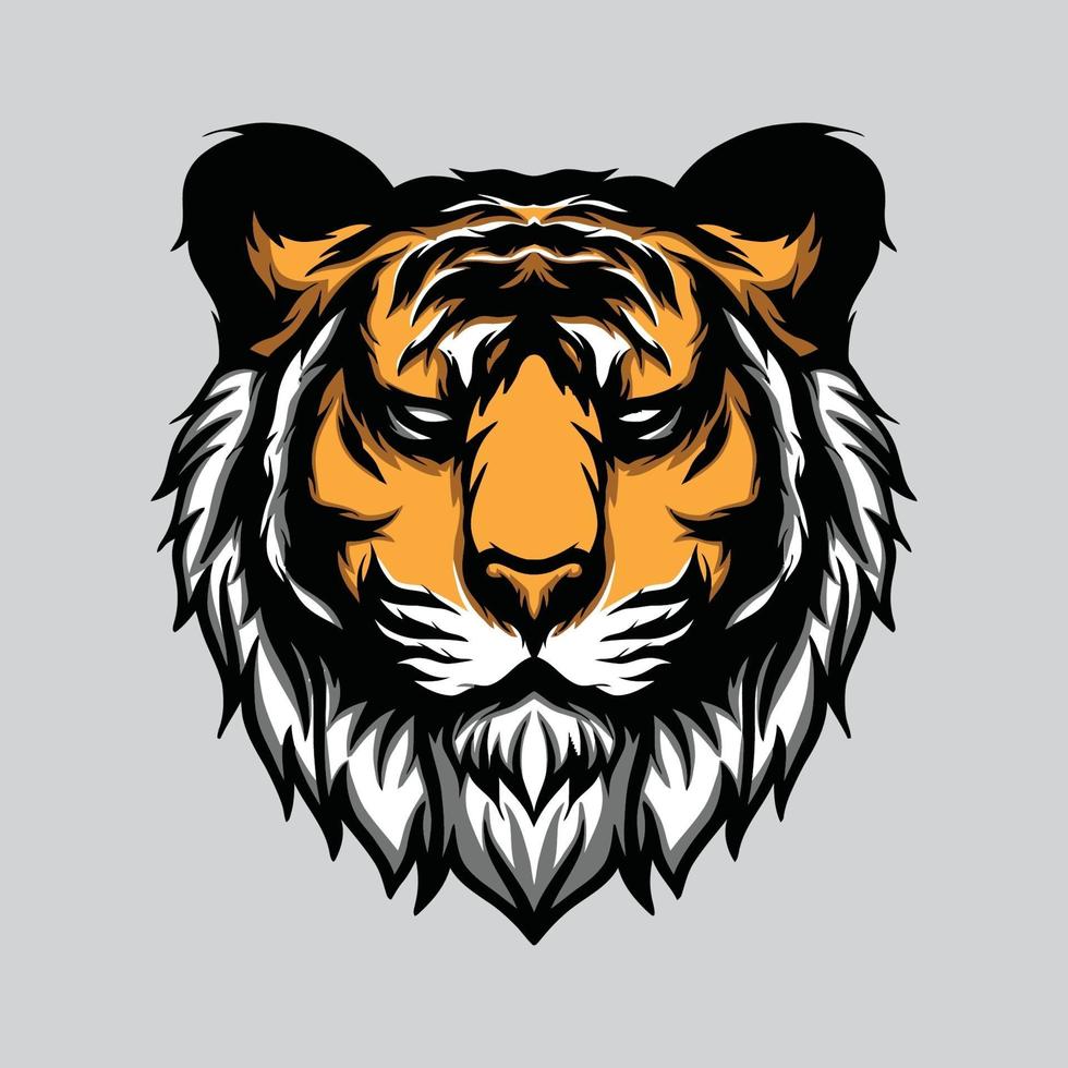 Tiger head drawing vector