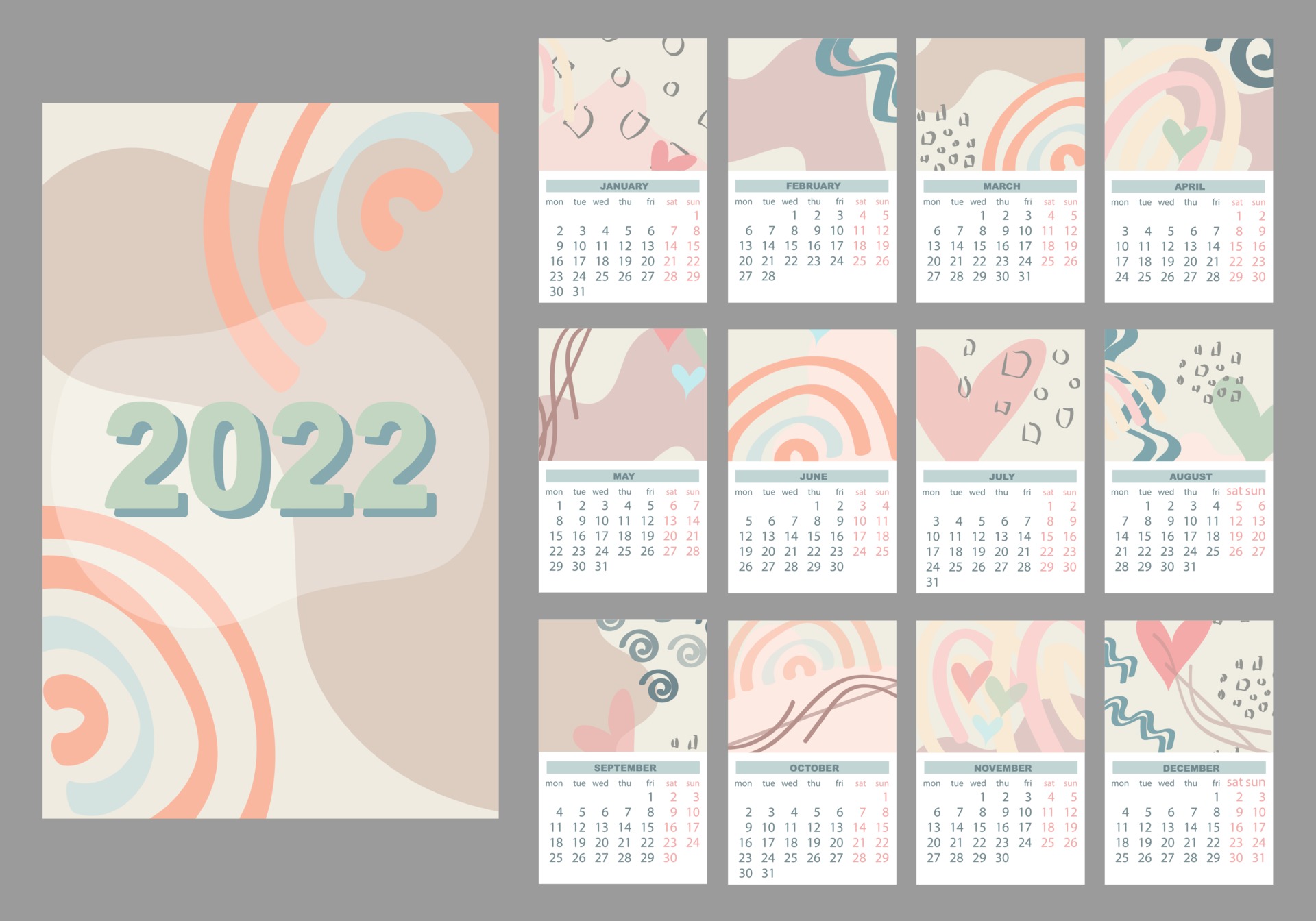 2022 Calendar Colorful Vector 3123857 Art At Vecteezy 2022 Calendar Colorful Vector 3123857 Art At Vecteezy