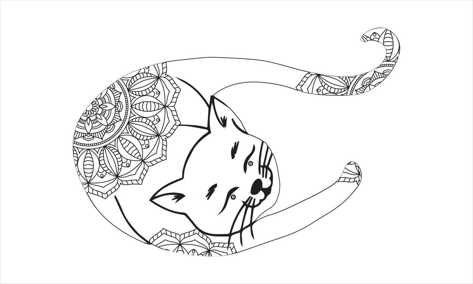 Cat Coloring Book for Cat Lovers. vector