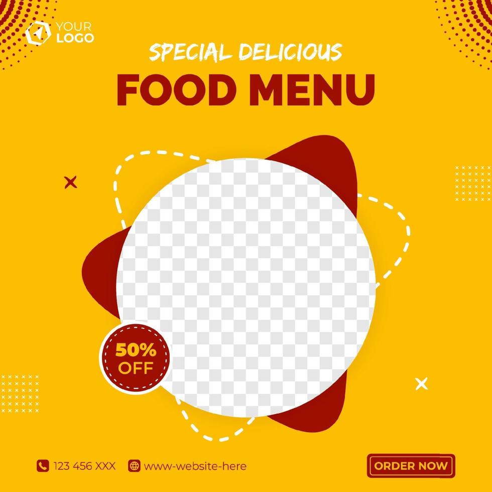 food menu social media post vector