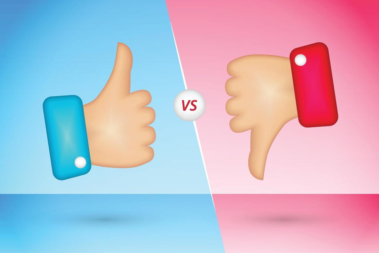 Thumb up and thumb down icons like and dislike vector