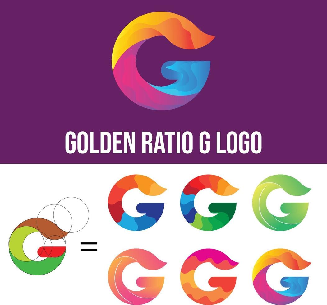 logotipo de letra g de proporción áurea vector