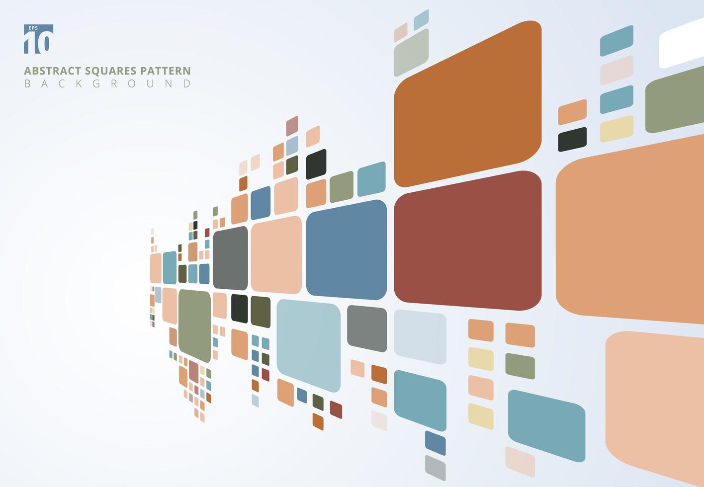 Abstract geometric squares pattern perspective white background vector
