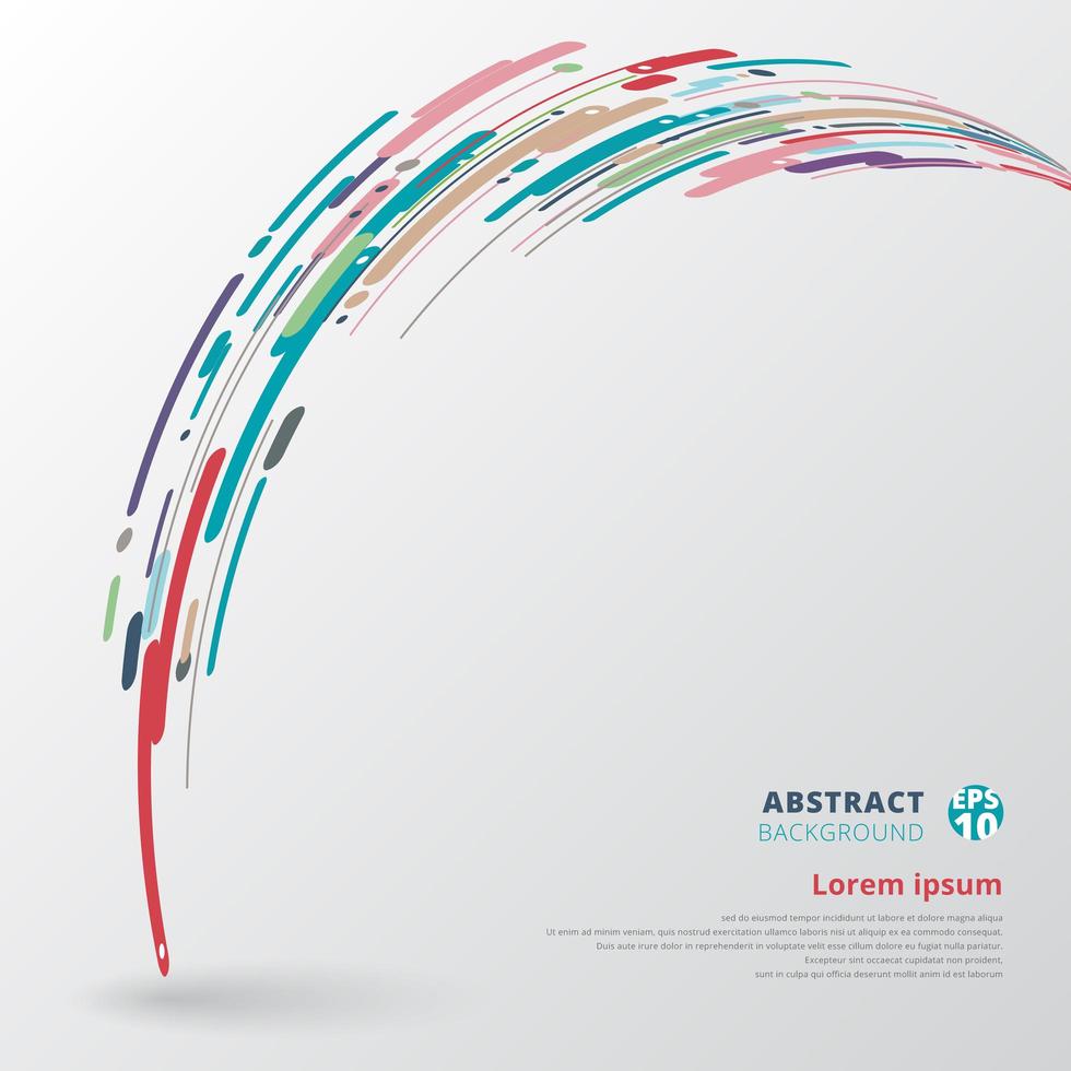 Modern style abstract motion lines curve rounded colorful vector