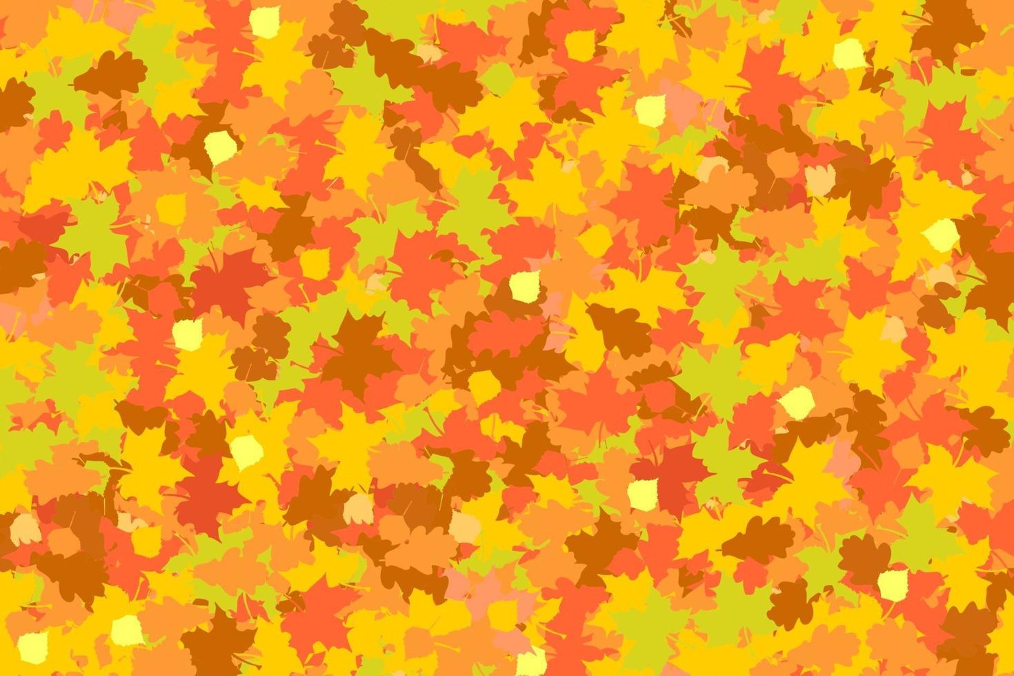 Fondo de otoño de hojas caídas de arce, roble y abedul. vector