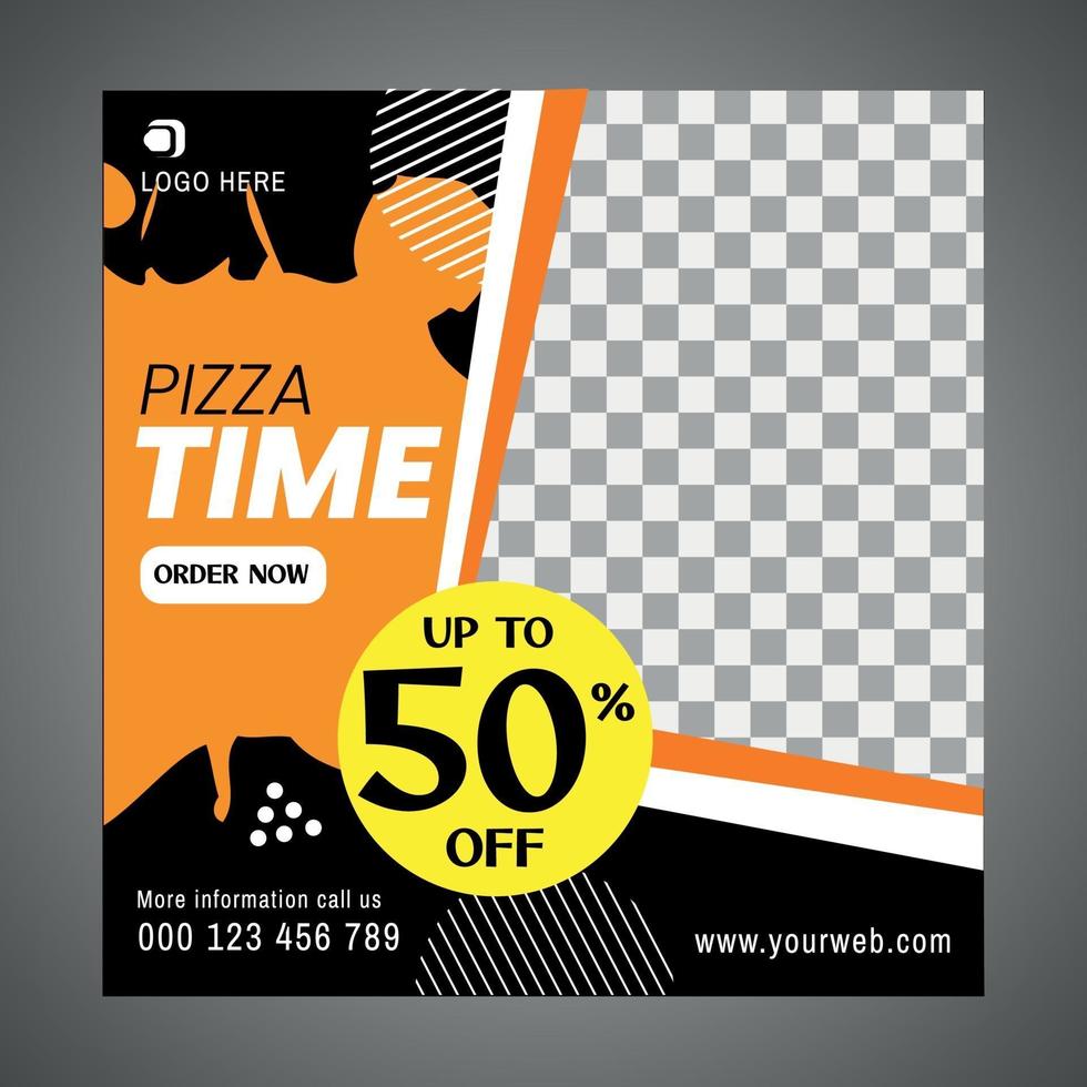 promoción de pizza time con descuento especial vector