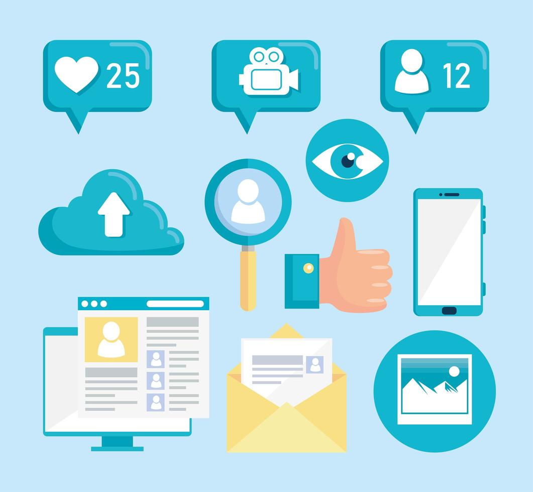 social media icons vector