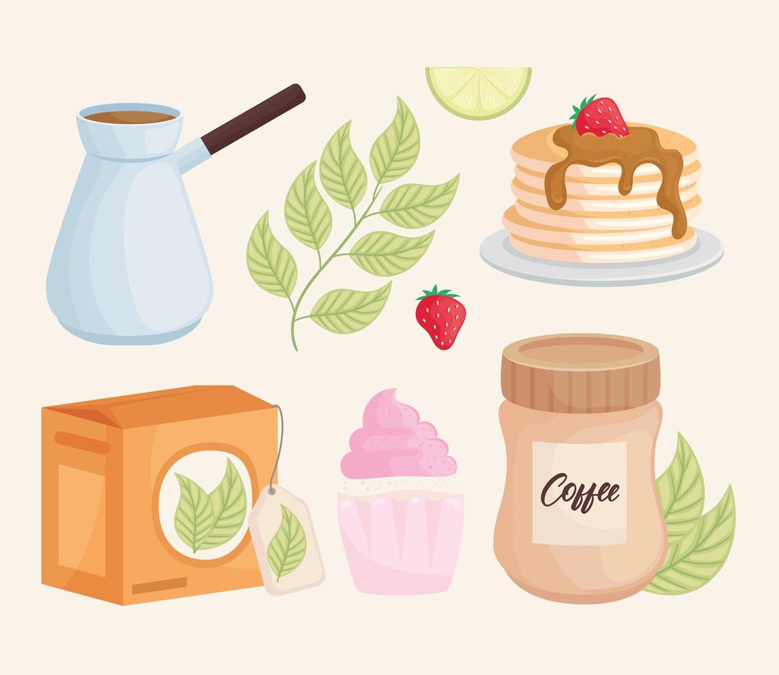 drinks and desserts vector