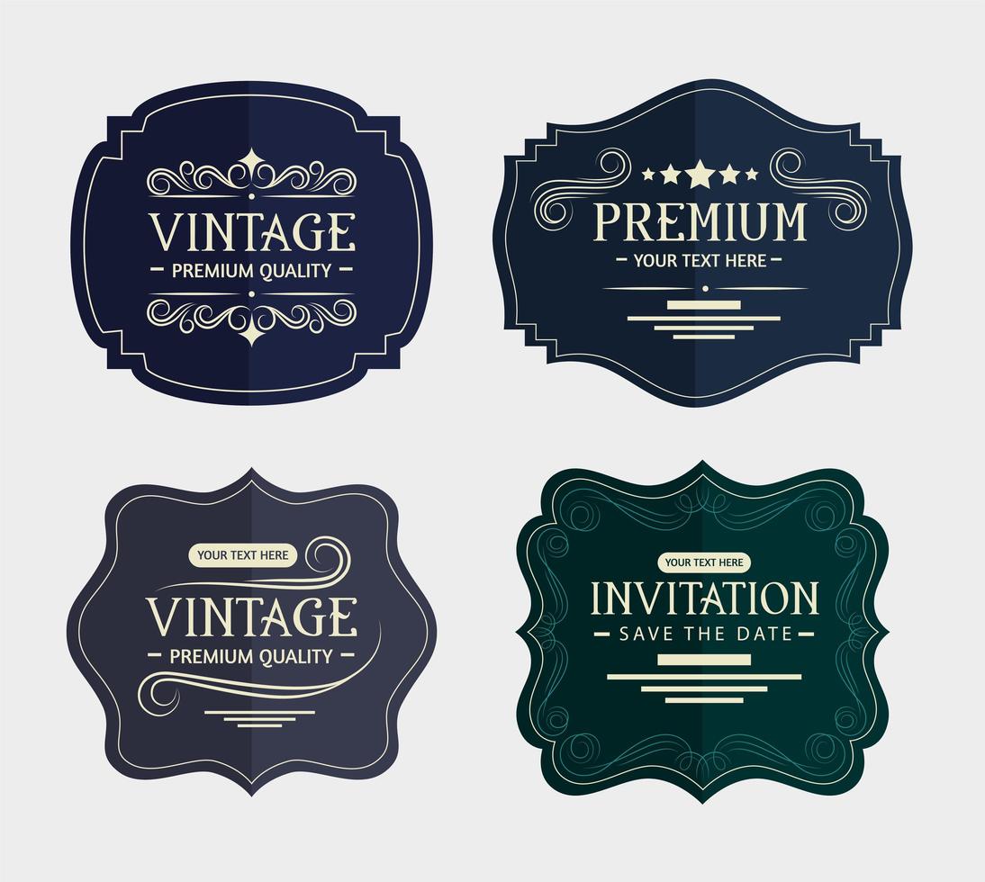 labels and invitations icons vector
