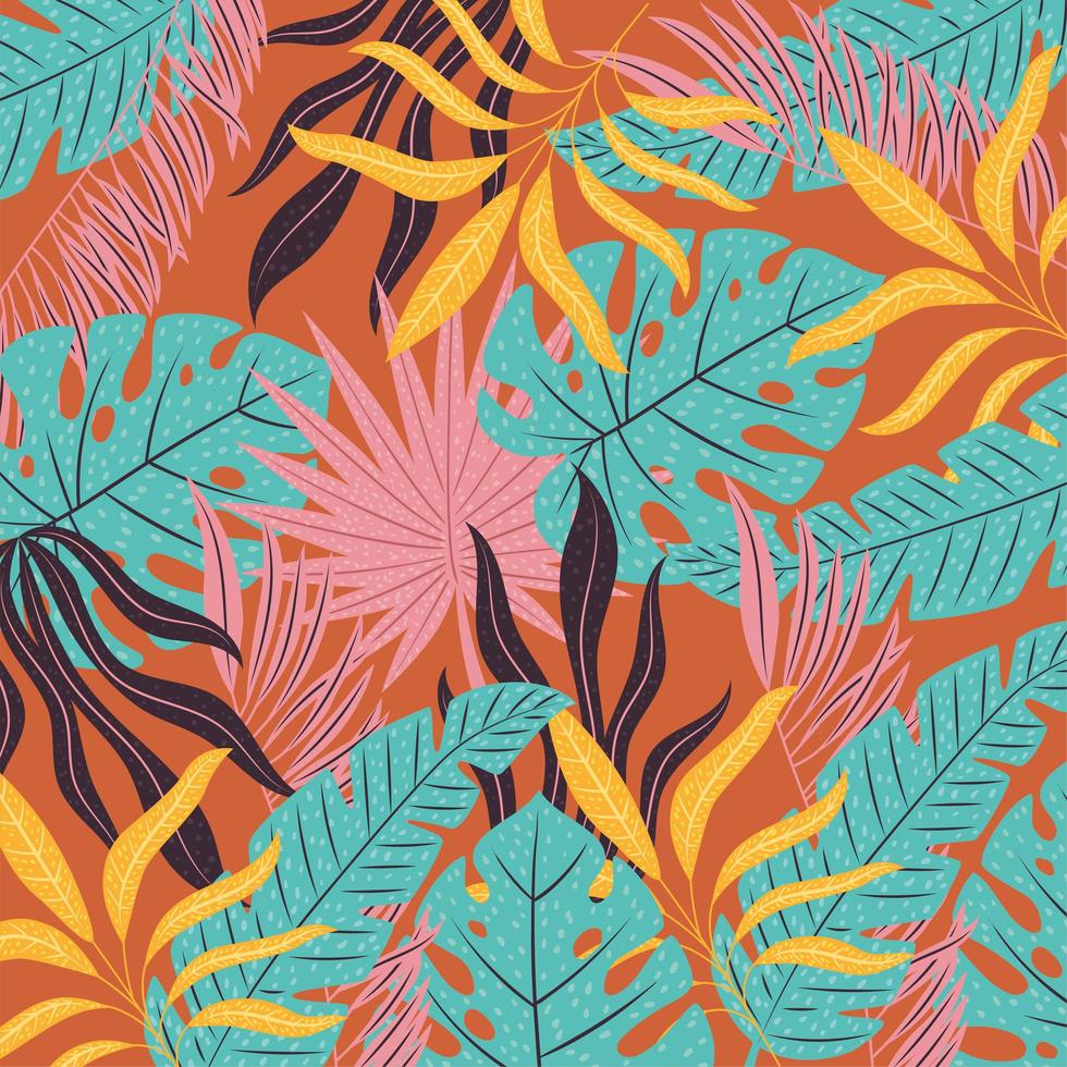 tropical leaves design vector