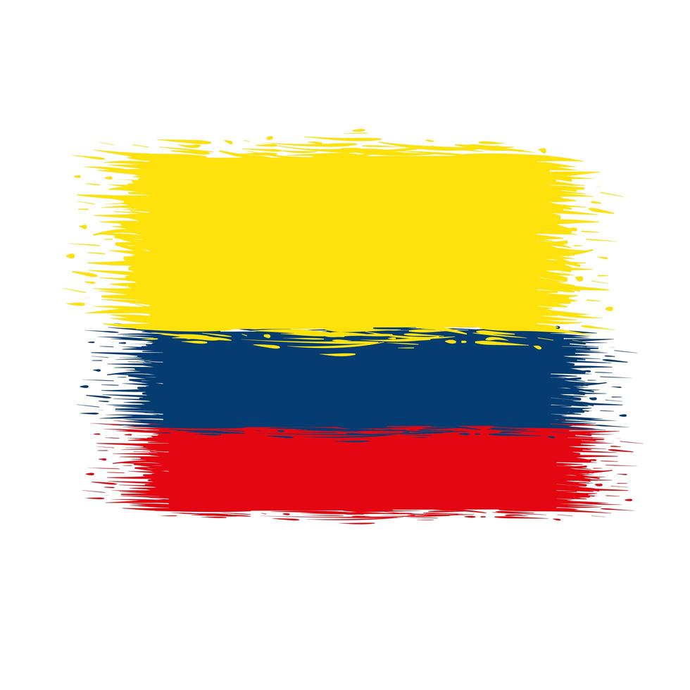 colombian flag painted vector