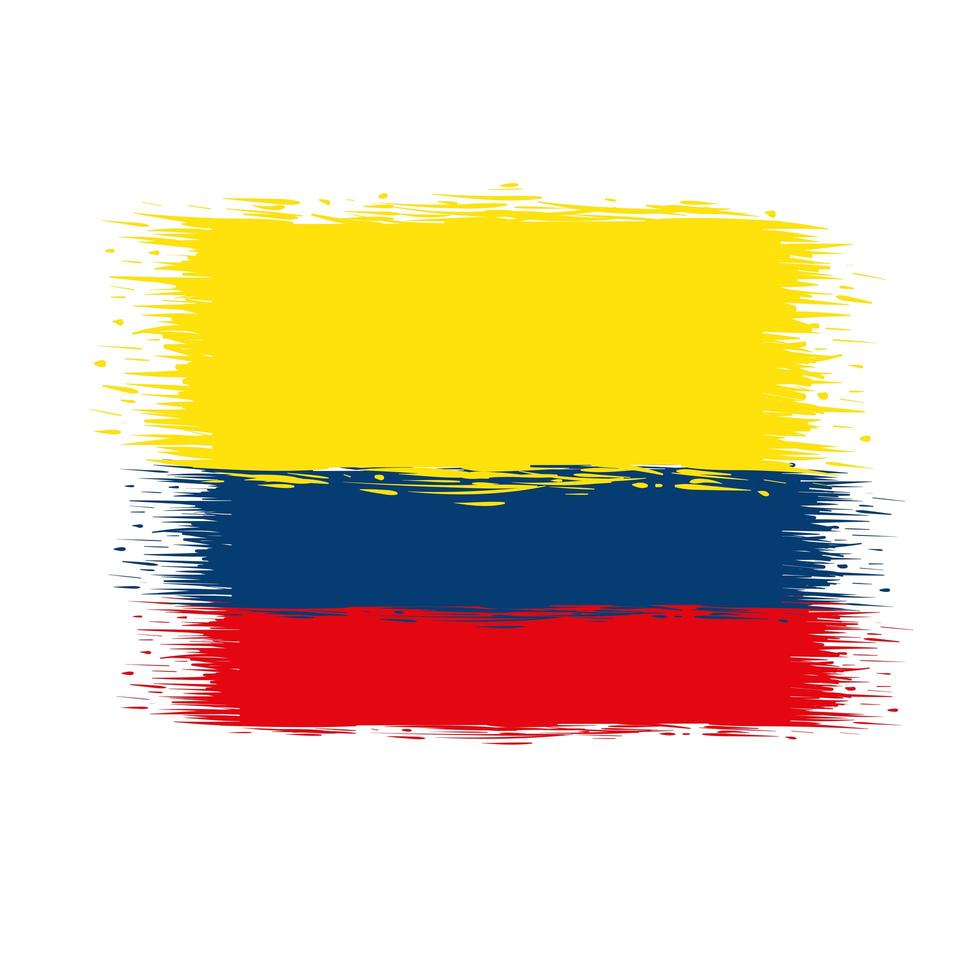 bandera colombiana pintada vector