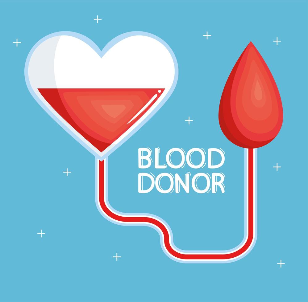 blood donor lettering and heart vector